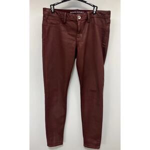 Banana Republic Women's Size 29 Long Red Coated Skinny Jeans Measured 32x32
